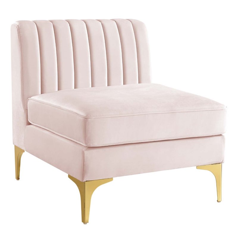 Pink discount armless chair