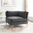 Modway Ardent Modern Performance Velvet Corner Chair in Gray/Gold