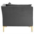 Modway Ardent Modern Performance Velvet Corner Chair in Gray/Gold