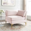 Modway Ardent Modern Performance Velvet Corner Chair in Pink/Gold