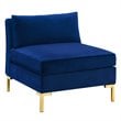 Modway Ardent Modern Performance Velvet Armless Chair in Navy/Gold