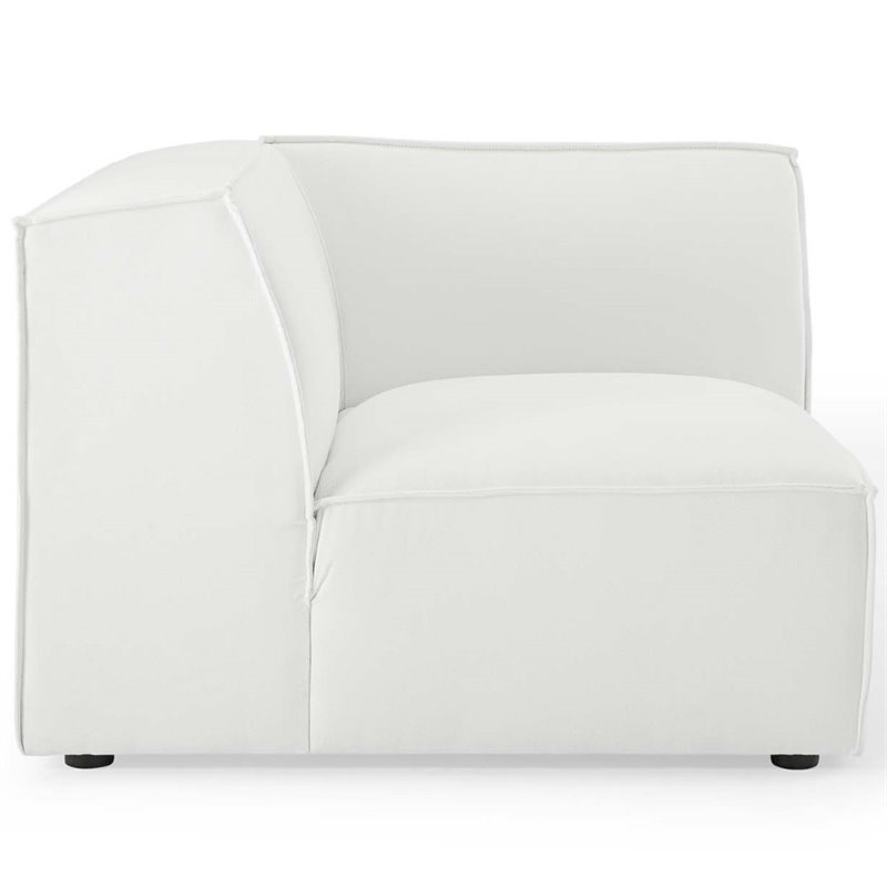 Modway Restore Polyester Fabric Sectional Sofa Corner Chair in White