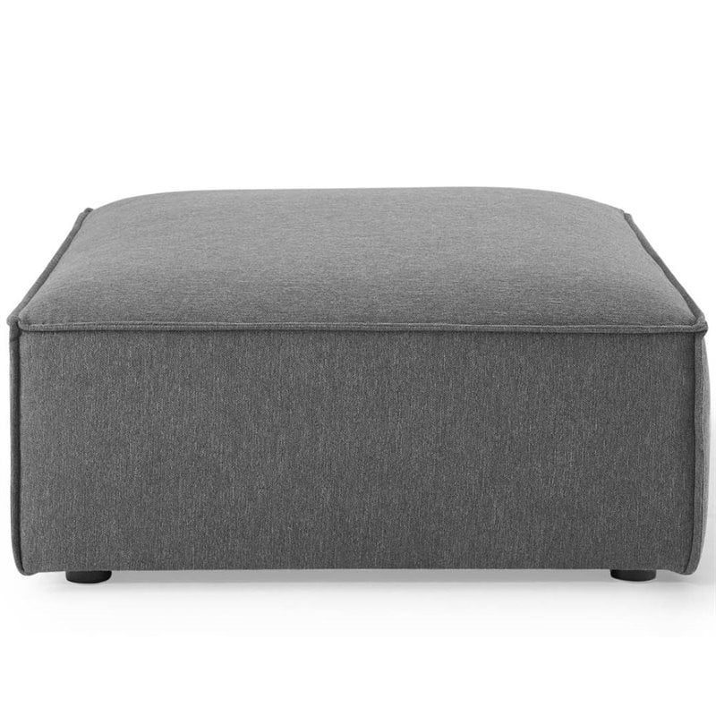 Modway Restore Modern Style Polyester Fabric Ottoman in Charcoal