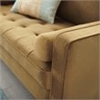 Modway Valour Modern Performance Velvet Loveseat in Cognac Brown/Walnut