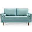 Modway Valour Modern Performance Velvet Loveseat in Mint Green/Walnut