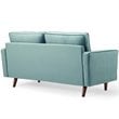 Modway Valour Modern Performance Velvet Loveseat in Mint Green/Walnut