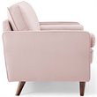 Modway Valour Modern Performance Velvet Loveseat in Pink/Walnut