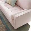 Modway Valour Modern Performance Velvet Loveseat in Pink/Walnut