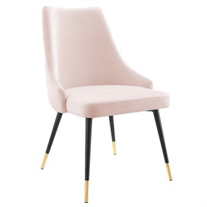 Modway Adorn 17.5&quot Tufted Performance Velvet Dining Side Chair in Pink