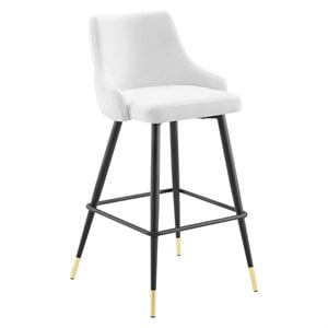 Modway Adorn 29.5&quot Modern Style Performance Velvet Bar Stool in White