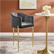 Modway Savour Tufted Performance Velvet Bar Stool in Charcoal