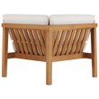 Modway Bayport Modern Solid Wood Outdoor Corner Chair in White & Natural