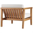 Modway Bayport Modern Solid Wood Outdoor Left-Arm Chair in White & Natural