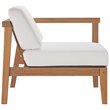 Modway Bayport Modern Solid Wood Outdoor Right-Arm Chair in White & Natural