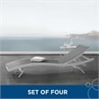 Modway Glimpse Modern Aluminum Patio Chaise Lounge Chair in Gray (Set of 4)