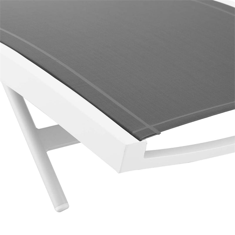 Modway Glimpse Modern Aluminum Patio Chaise Lounge Chair in Gray (Set of 4)