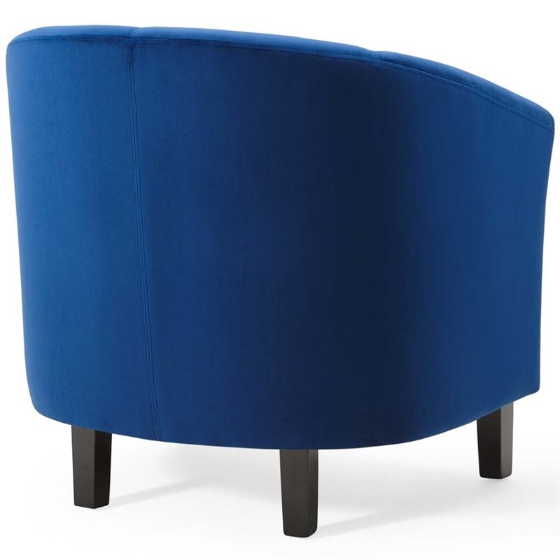 Modway Prospect Performance Velvet Upholstered Arm Chair in Navy