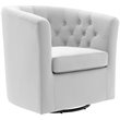 Modway Prospect Tufted Performance Velvet Swivel Armchair in Light Gray