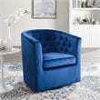 Modway Prospect Tufted Performance Velvet/Wood Swivel Armchair in Navy