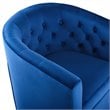 Modway Prospect Tufted Performance Velvet/Wood Swivel Armchair in Navy