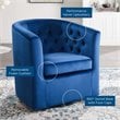Modway Prospect Tufted Performance Velvet/Wood Swivel Armchair in Navy
