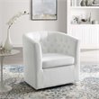 Modway Prospect Tufted Performance Velvet/Wood Swivel Armchair in White