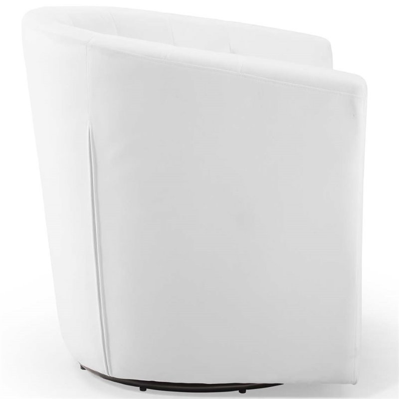 Modway Prospect Tufted Performance Velvet/Wood Swivel Armchair in White