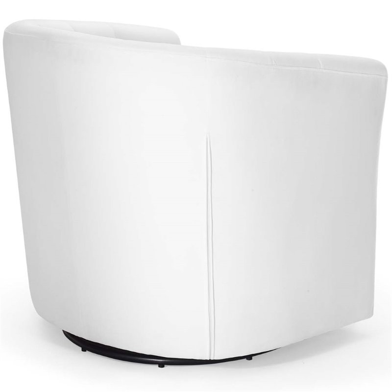 Modway Prospect Tufted Performance Velvet/Wood Swivel Armchair in White