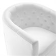 Modway Prospect Tufted Performance Velvet/Wood Swivel Armchair in White