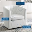 Modway Prospect Tufted Performance Velvet/Wood Swivel Armchair in White