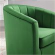 Modway Prospect Modern Performance Velvet Swivel Armchair in Emerald Green