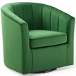 Modway Prospect Modern Performance Velvet Swivel Armchair in Emerald Green