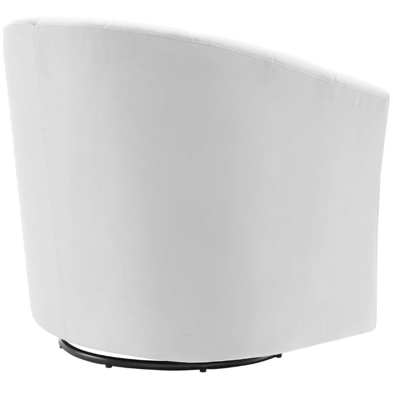 Modway Prospect Modern Performance Velvet Swivel Armchair in Gray