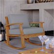 Modway Marina Solid Teak Wood Patio Rocking Chair in Natural and Gray