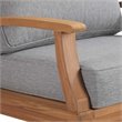 Modway Marina Solid Teak Wood Patio Rocking Chair in Natural and Gray
