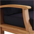 Modway Marina Solid Teak Wood Patio Rocking Chair in Natural and Navy