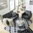 Modway Loft 2-Piece Modern Faux Leather Loveseat and Armchair Set in Black