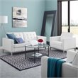 Modway Loft 2-Piece Modern Faux Leather Loveseat and Armchair Set in White