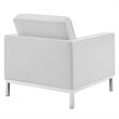 Modway Loft 2-Piece Modern Faux Leather Loveseat and Armchair Set in White