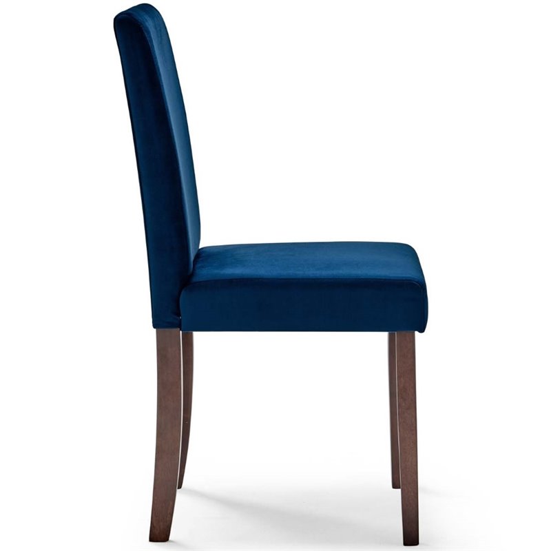 Prosper 5 Piece Upholstered Velvet Dining Set in Cappuccino Navy