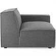 Modway Restore 2-Piece Modern Fabric Upholstered Sectional Sofa in Charcoal