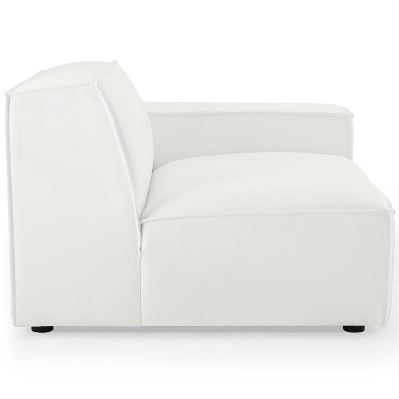 Modway Restore 2-Piece Modern Fabric Upholstered Sectional Sofa in White