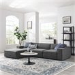 Modway Restore 4-Piece Modern Polyester Fabric Sectional Sofa in Charcoal