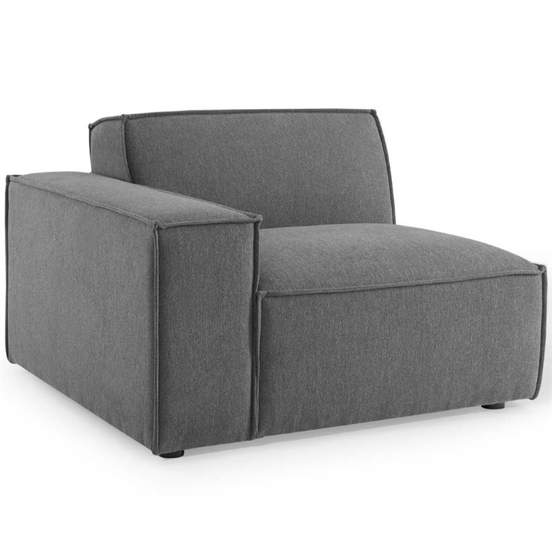 Modway Restore 4-Piece Modern Polyester Fabric Sectional Sofa in Charcoal