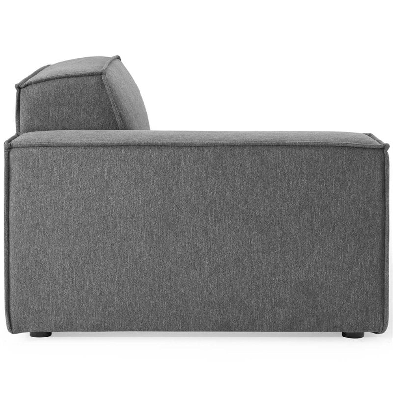 Modway Restore 4-Piece Modern Polyester Fabric Sectional Sofa in Charcoal