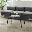 Modway Vigor Oval Wood and Metal Coffee Table in Black & Gold