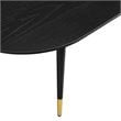 Modway Vigor Oval Wood and Metal Coffee Table in Black & Gold