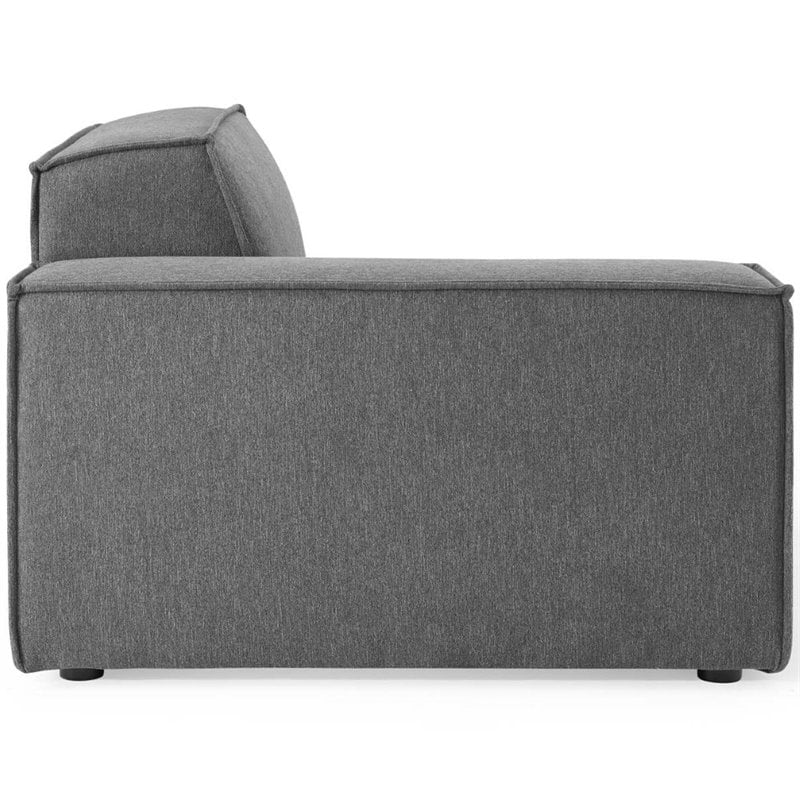 Modway Restore 5-Piece Modern Polyester Fabric Sectional Sofa in Charcoal