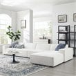 Modway Restore 5-Piece Modern Polyester Fabric Sectional Sofa in White