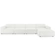 Modway Restore 5-Piece Modern Polyester Fabric Sectional Sofa in White